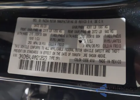 2021 Mazda Cx-30 2.5 S z USA, uszkodzony, nr VIN 3MVDMBAL4MM212623